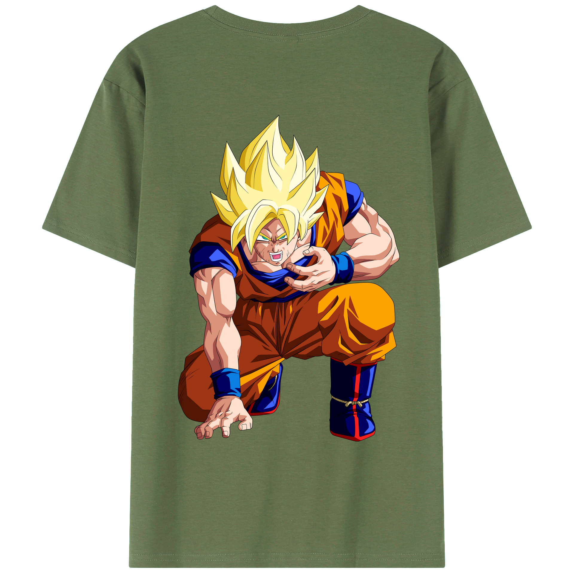 （画像用） ドラゴンボール 孫悟空（そん ごくう）Son Goku カカロット DRAGON BALL Kakarotto 綿100％ メンズ半袖Tシャツ（バックプリント） 通気性